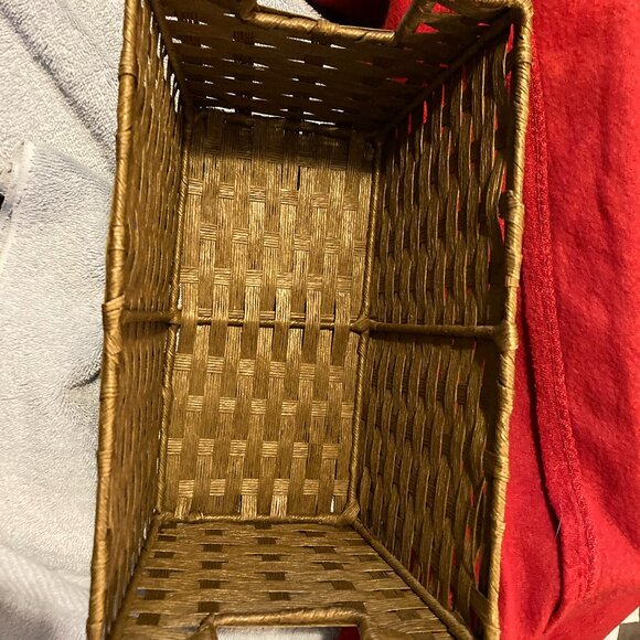 Natural Rectangular Water Hyacinth Storage Basket w/Handles-6" H-12" Long & 7"W - Picture 7 of 10